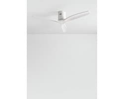 CREATE - Plafondventilator 40W silent 100% hout (Ø132cm) (ruimtes 10m²-25m²) - Wit - Geen licht - Afstandsbediening - WIND CALM NATURAL WOOD