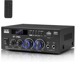 Mini HiFi Stereo Versterker met Bluetooth 450W - 2-kanaals Audio Versterker met FM-radio, USB, SD, Optische en Coaxiale Ingangen