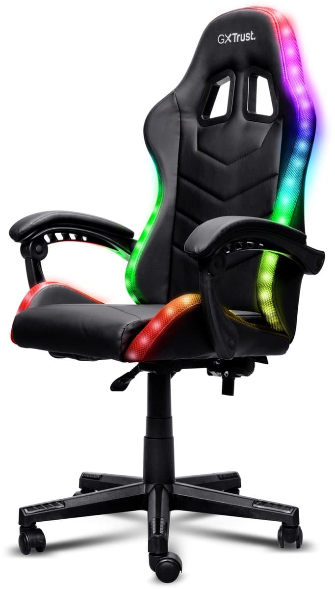 Trust GXT 704 Roniq - Comfortabele Gamestoel - RGB Verlichting - Verstelbare Rugleuning - Tot 110 kg - Zwart — afbeelding 1