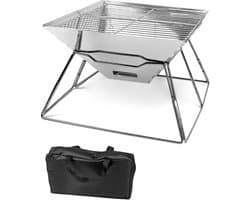 Ibenzoa® Roestvrijstalen opvouwbare vuurschaal voor tuin, camping en buitenactiviteiten
