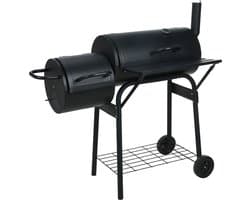 Vaggan Smoker Houtskoolbarbecue - Cilinder Rookoven -Barbecue Smoker - Houtskool Rookoven - Verrijdbare BBQ -118 x 53 x 102 cm- Gegalvaniseerd Staal - Thermometer