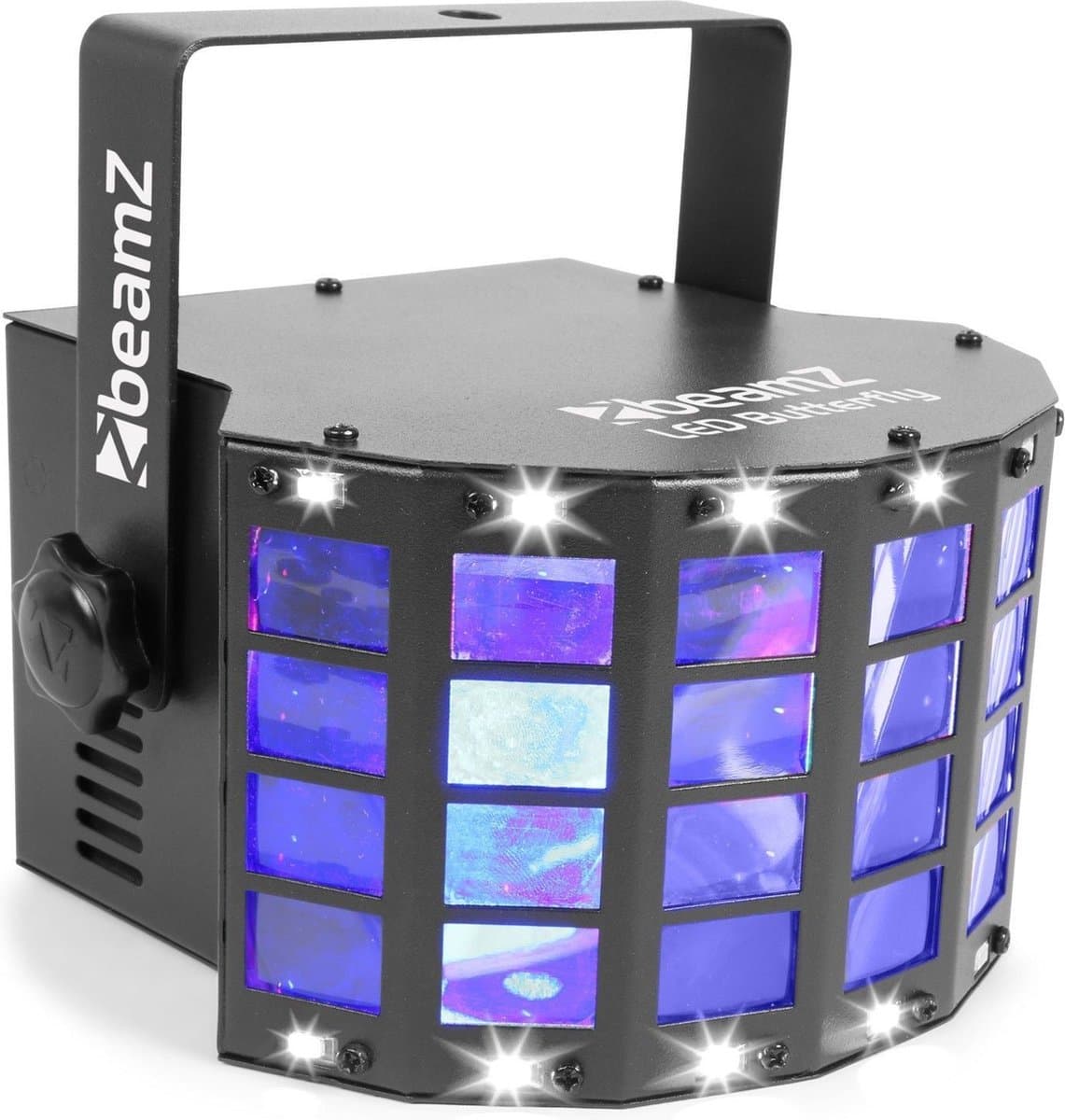 Butterfly Discolamp met Ingebouwde Stroboscoop - BeamZ Discolamp - 3 Kleuren - 24 Lenzen — afbeelding 1