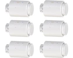 Slimme Thermostaat - Radiatorkraan Regelaar - Energie Besparen - Automatische Aanpassing - 6 Stuks - Wit