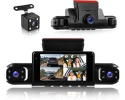 SnelShoppen - 1080P 4-kanaals 360° Dashcam Auto met 4 Camera's FHD voor Voor, Achter, Links, Rechts - 3 Inch Auto Camera voor Volledige Beveiliging