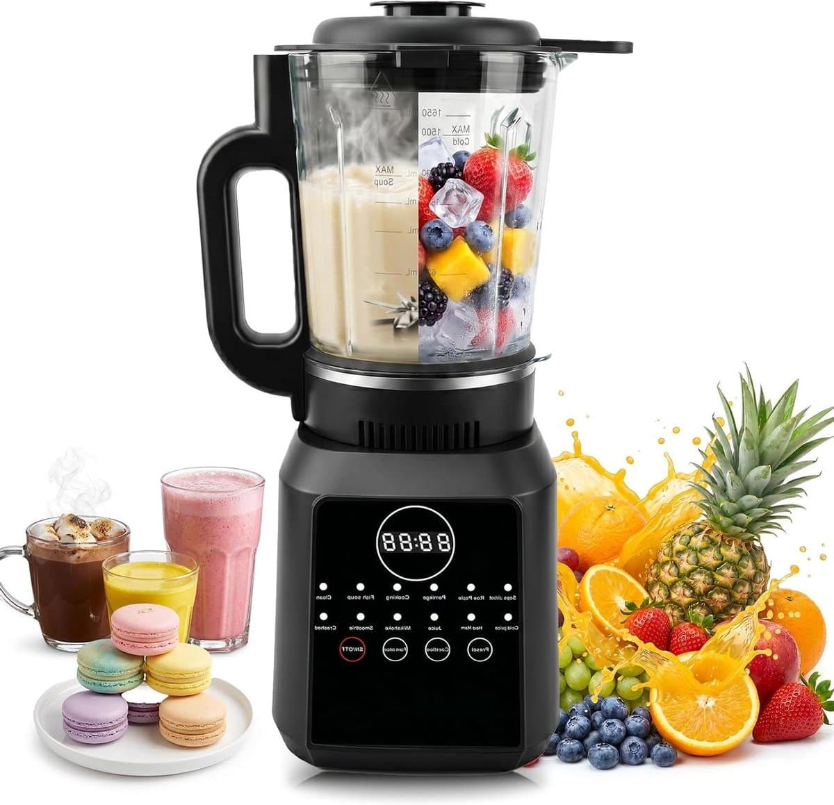 Staande mixer - Soepmaker - Warme maaltijden maken - 12 automatische programma's - 17 liter kan - Wit — afbeelding 1
