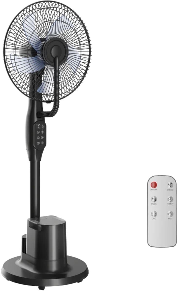 NordHaus Staande Ventilator met Sproeinevel - Mistventilator - Watergekoelde Ventilator - 70° Oscillatie - 3,5 L Zwart — afbeelding 1