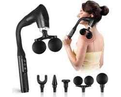 Dubbele Massage Gun - Spierontspanning Apparaat - Herstel Na Sport - Verlengde U-Handgreep - 12 Snelheden - Zwart