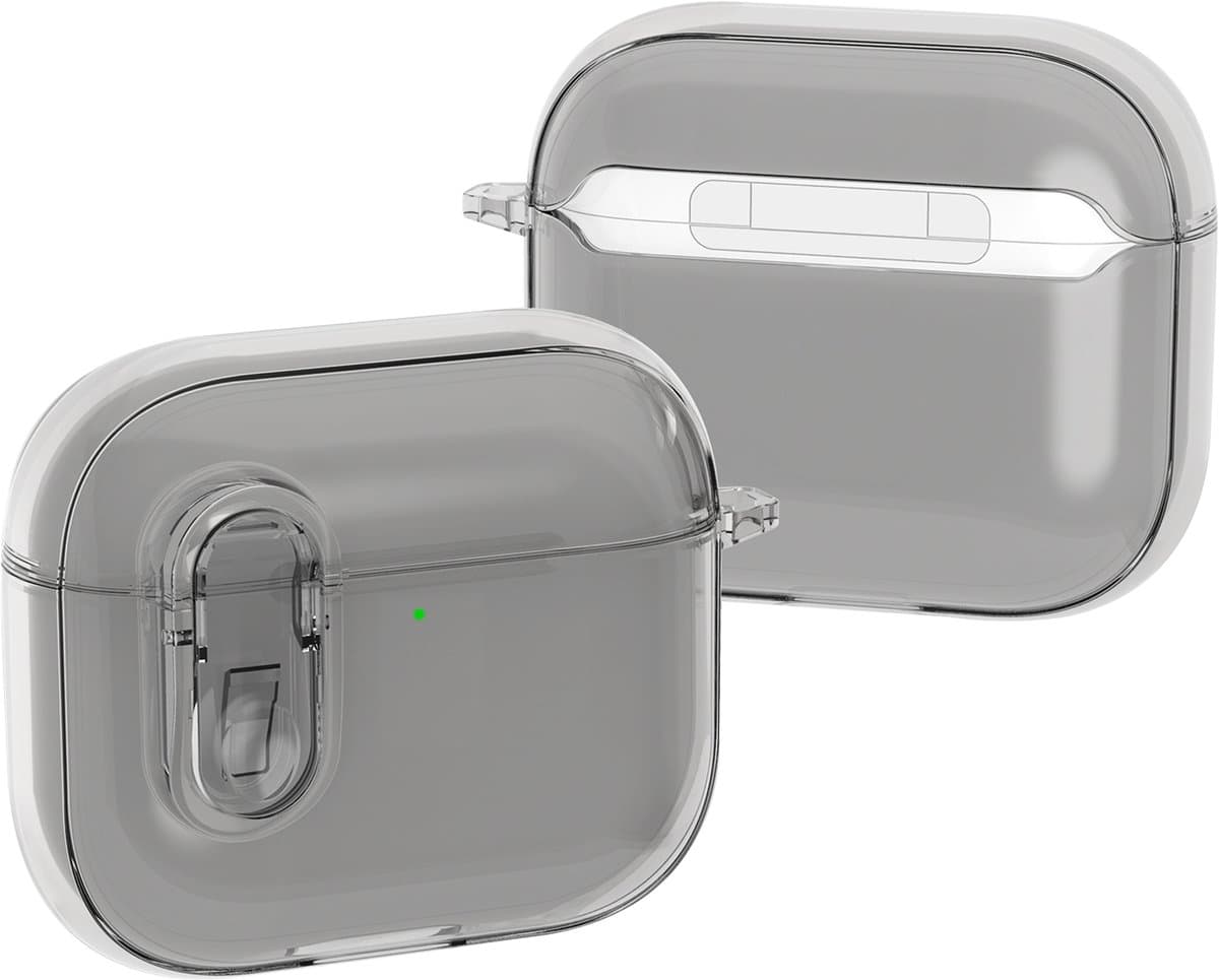 Mobigear Hoesje geschikt voor Apple AirPods 4 Hardcase Hoesje | Mobigear Crystal Clip - Grijs — afbeelding 1