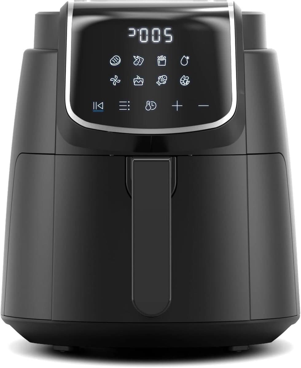 Heteluchtfriteuse - Olievrije pan - Gezond koken - 8 programma's - 4 Liter - Zwart — afbeelding 1