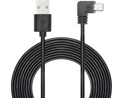 SnelShoppen - Micro USB Dashcam Voedingskabel 3,5 m, USB A Plug naar Micro USB Plug, 24AWG voor Dashcam, Achteruitkijkspiegel Camera, Zwart