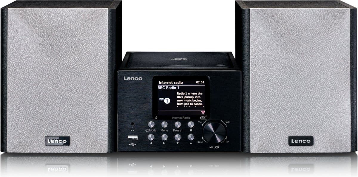 Lenco MC-250 - stereo set met cd speler, Internet, DAB, Bluetooth® - Zwart — afbeelding 1