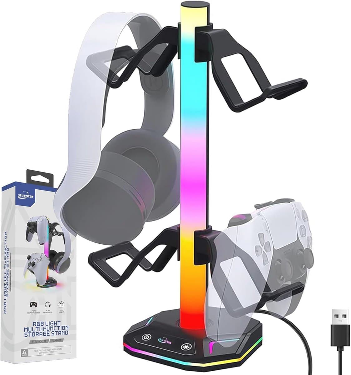 RGB Gaming Headset Houder met 10 Verlichtingsmodi en USB Type-C Opladen — afbeelding 1