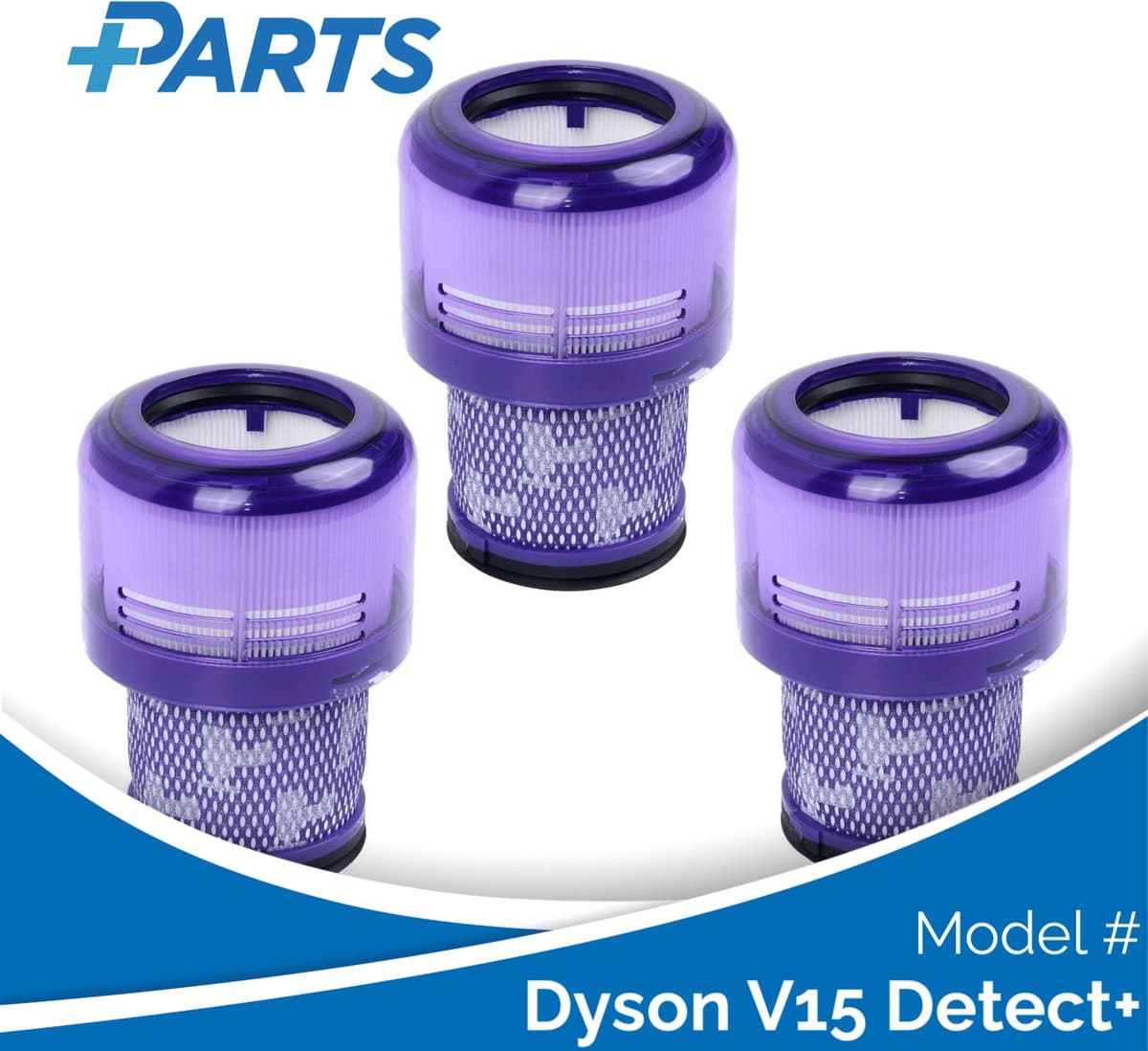 Dyson V15 Detect+ Filters (3 Stuks, Plus.Parts® alternatief voor 970013-02) — afbeelding 1