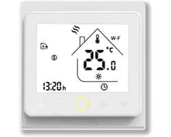 Programmeertbare Wi-Fi Thermostaat met Touchscreen voor Verwarming en Airconditioning - Afstandsbediening via Mobiele Telefoon, Compatibel met Alexa en Google Home