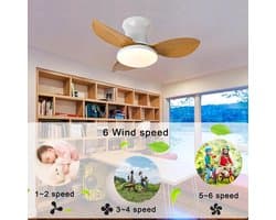 Moderne Plafondventilator met Verlichting en Afstandsbediening Dimbare Timer Stille Ventilator