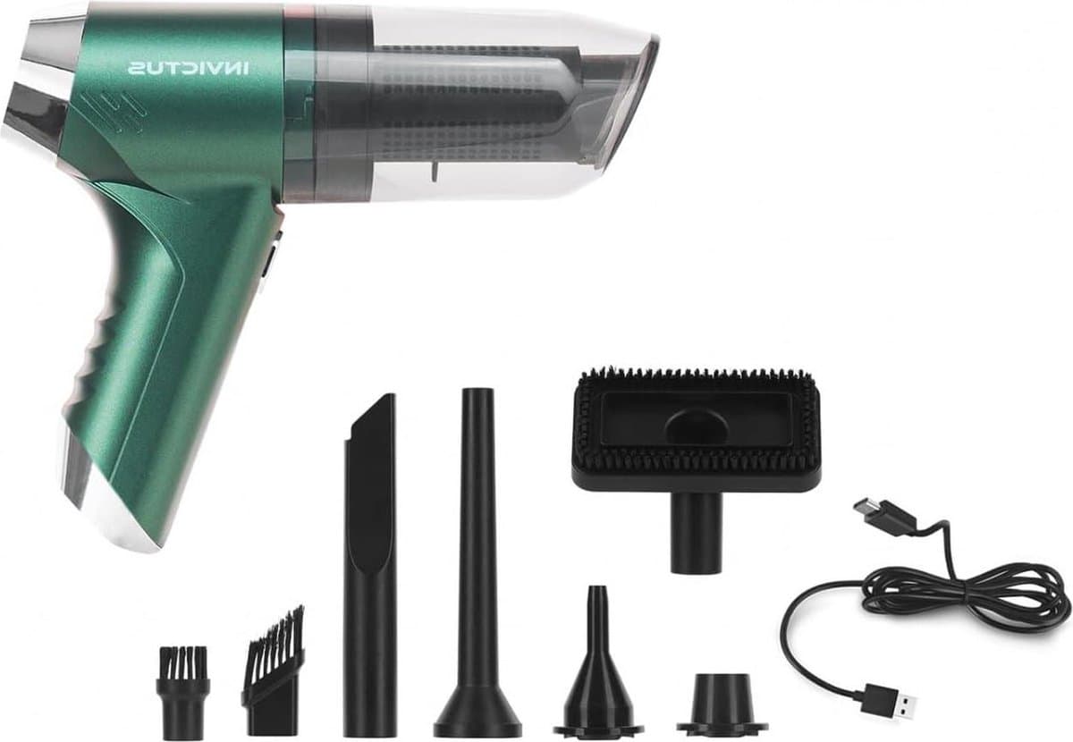 Accu-handstofzuiger 13-delig draadloos 3-in-1 mini-autostofzuiger - voor auto - keuken - toetsenbord - dierenharen - vacuümpomp - blazer — afbeelding 1