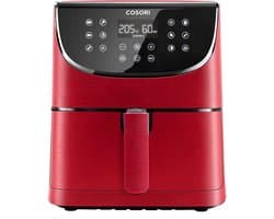 Heteluchtfriteuse - Airfryer XXL - Gezond Koken - 11 Programma's - 5.5 Liter - Rood