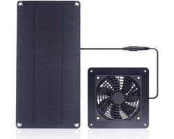 Zonne Ventilator - Solar Uitlaat - Lucht Verversen - Waterdicht IPX7 - 10W - Zwart