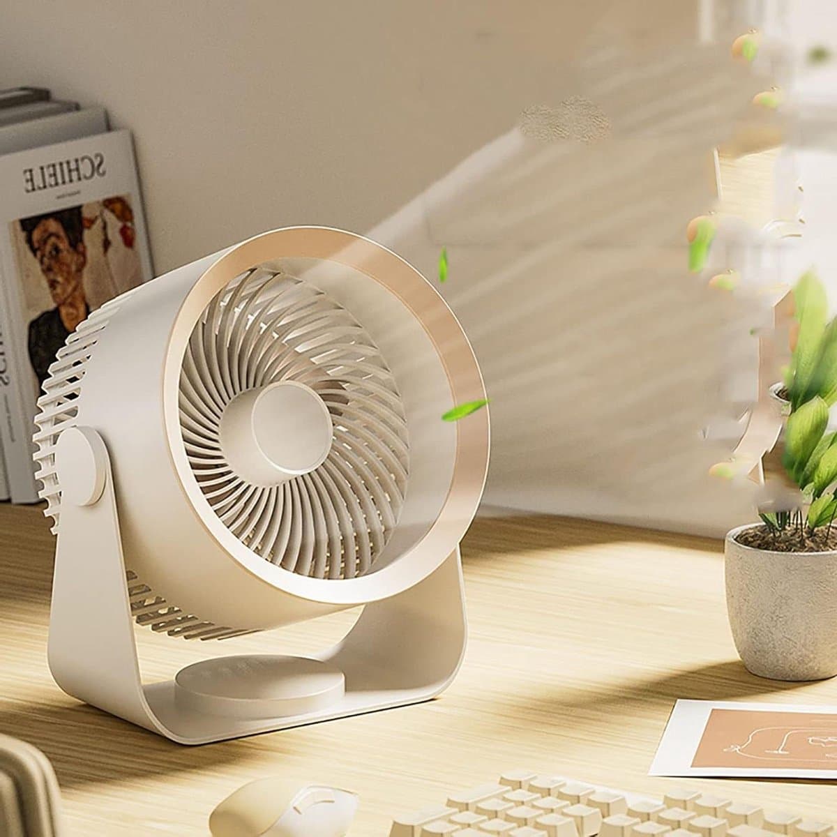 Draagbare Ventilator - Staande Koeler - Thuis Gebruik - 40000 mAh Batterij - 560 Gram - Wit — afbeelding 1