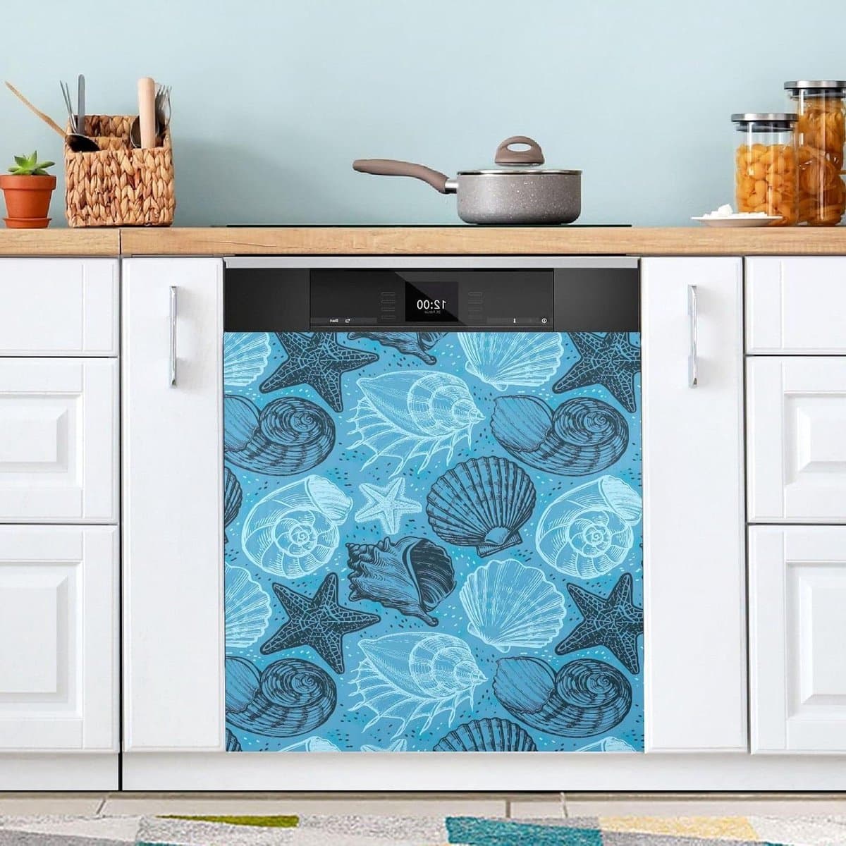 Vaatwasser Magneet Hoes - Keuken Decor - Keuken Opfrissen - Eenvoudige Installatie - 58 x 66 Inch - Blauw — afbeelding 1