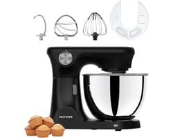 Keukenmachine - Kneedmachine Mixer - Bakken en Koken - Krachtige 2000W Motor - 8 Liter Kom - Zwart