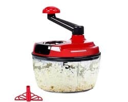 Handmatige Keukenmachine - Voedselhakker - Voedsel Bereiden - Inklapbare Zwengel - 18.5 cm Hoogte - Rood
