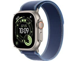 Apple Watch Ultra 3 Cellular 49mm Natural Titanium Case with Blue/Bright Blue Trail Loop - M/L