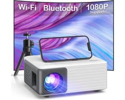 Mini WIFI Bluetooth Projector Full HD 1080P - Geschikt voor Home Theater, PC, Tablet, Fire Stick, iOS en Android