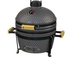 KitchenBrothers Kamado BBQ - 16 Inch Houtskool Barbecue - 34⌀ cm - PFAS-vrij - Deluxe Set - Egg BBQ met Accessoires - Grijs