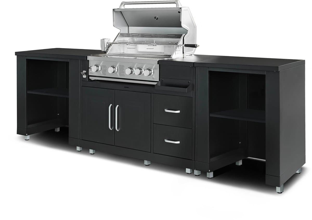 Oviala - 3-delige buitenkeuken met zwarte barbecue - Memphis — afbeelding 1