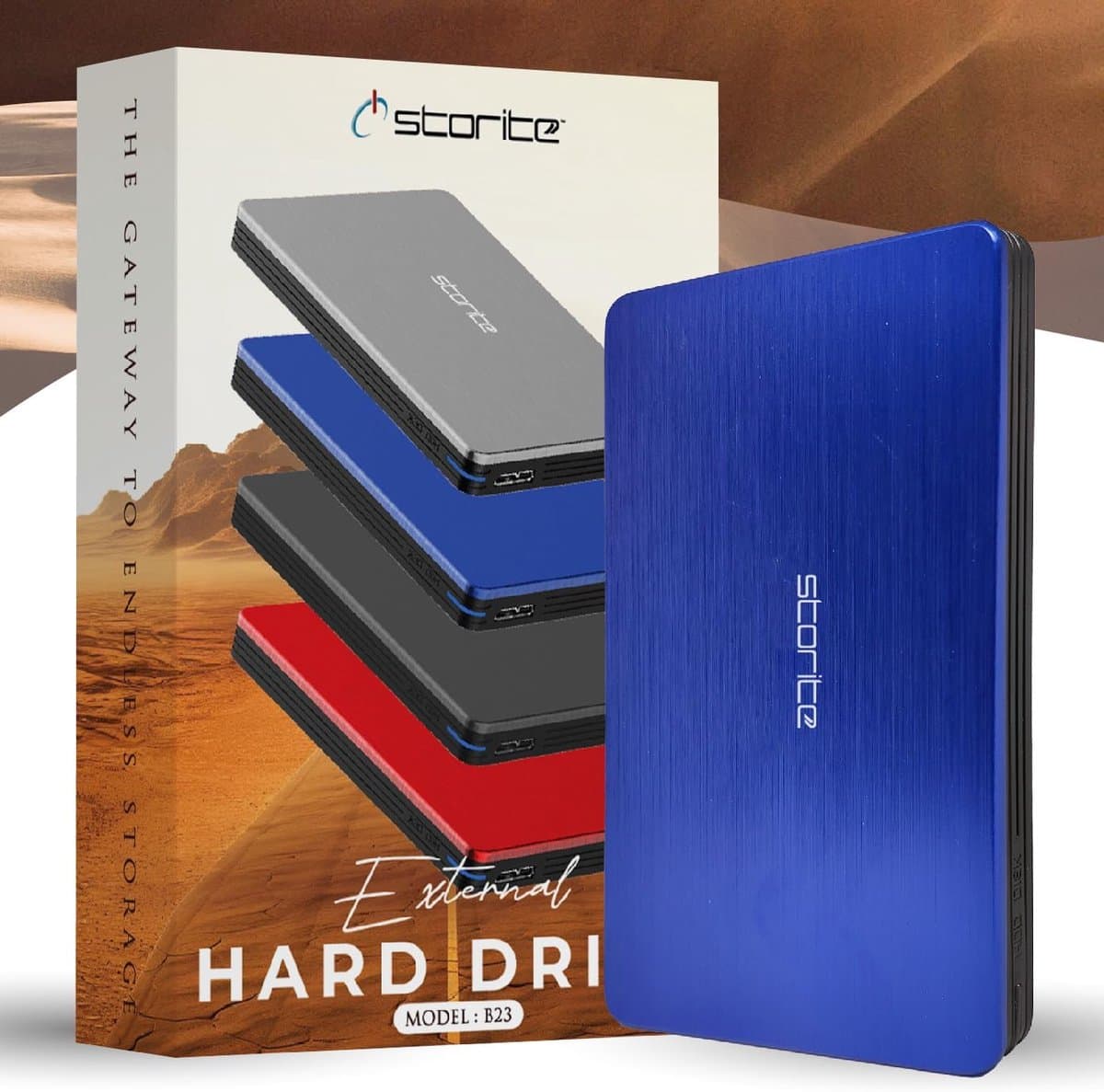 Externe Harde Schijf - Opslagapparaat Gegevens - Back-up Maken - Snelle USB 3.0 - 320 GB Capaciteit - Blauw — afbeelding 1
