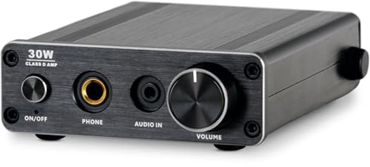 Mini Hifi Versterker 2x15 Watt - Ultracompacte Stereo Versterker met Jack en Cinch-ingang — afbeelding 1