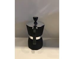 Doffee Moka Express percolator koffiemaker 3 kops zwart