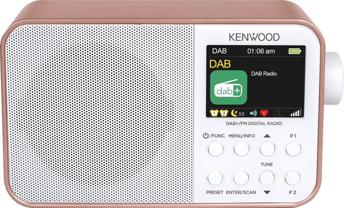 Kenwood CR-M30DAB DAB+ Radio - Interne accu - Roze — afbeelding 1