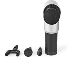 Nedis Sportmassagepistool - Batterij Gevoed - Ingebouwde Lithium-Ion - Oplaadbaar - 6 Massage Modes - 4 Verwisselbare Hulpstukken - Grijs / Zwart