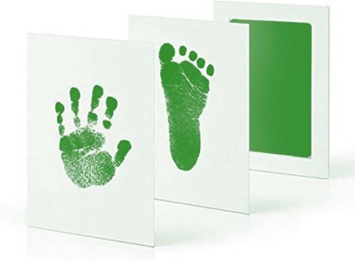 CHPN - Baby handafdruk - Baby voetafdruk- fotokaartje - Baby cadeau - Kraamcadeau - Groene inkt - Cadeau - Herinnering - Making memories — afbeelding 1