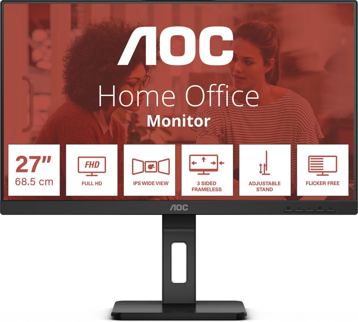 AOC E3 27E3QAF led-display 68,6 cm (27") 1920 x 1080 pixels Full HD zwart — afbeelding 1
