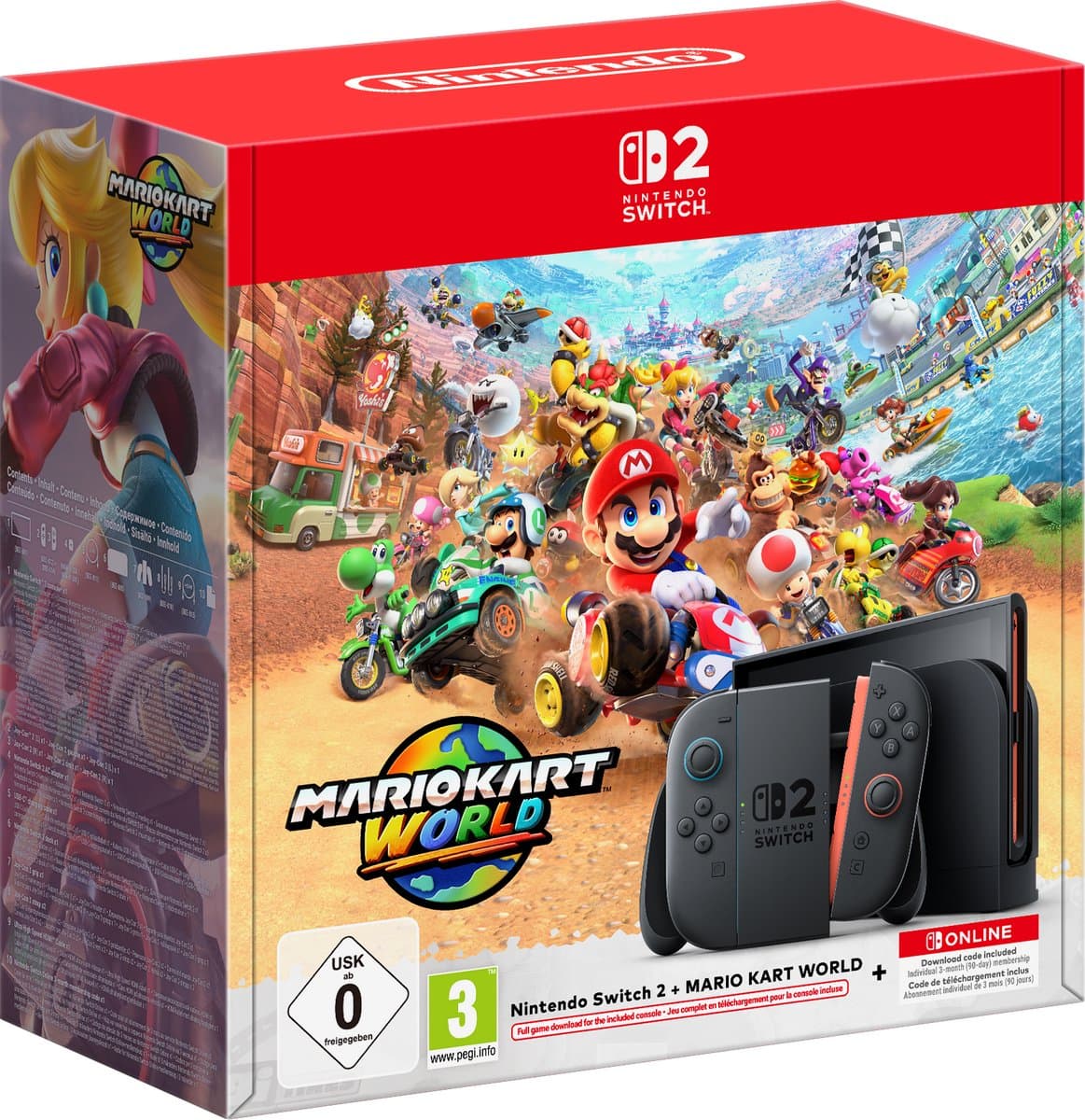 Nintendo Switch 2 - Mario Kart World Bundel - Code in a box - 3 Maanden Nintendo Switch Online — afbeelding 1