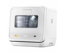 Mini Vaatwasser – Vrijstaand Tafelmodel – 6+3 Programma's – 5L Watertank – 98°C Stoomreiniging – Wit