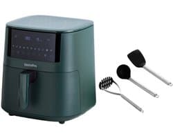 GreenPan Bistro XXL Airfryer 7.2L - Heteluchtfriteuse - PFAS-vrije antiaankleefklaag - 11 programma's - 1650W - Met spatelset - Pine Green