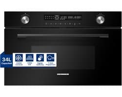 Heinner Inbouw Combimagnetron – Convectie – 34 L – 900 W – 1100 W Grill – 5 Vermogensniveaus – Touchbediening – Zwart