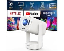 Draagbare Beamer Enige Uitvoering - 1080P Native Resolutie - LCD Scherm - Wit - Voor Thuisbioscoop En Gaming