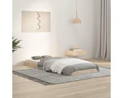 Bedframe familiebed palletbed massief houten bed 75x190 cm grenen 2FT6 Small Single