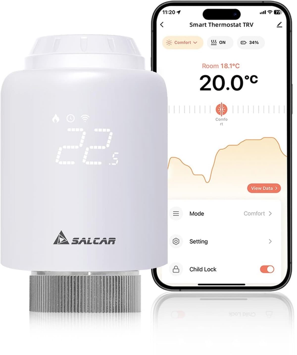 Slimme radiatorthermostaat, wifi, TRV603, thermostaat, verwarming, compatibel met en, programmeerbare verwarmingsthermostaat,, slimme radiator, geen gateway — afbeelding 1