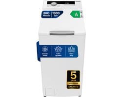 Heinner HWM-TL8013IVA++ Bovenlader Wasmachine 8 kg – 1300 tpm – Inverter Motor – Energieklasse A – 15 Programma’s met 15-minuten Snelprogramma – Trommelreiniging – Wit – 5 Jaar Garantie