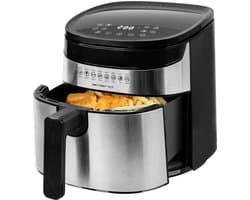 4,5 liter grote digitale heteluchtfriteuse,, frituren zonder extra olie, 8 automatische programma's, roestvrij staal, INOX, BPA-vrij, snelle opwarming, gemakkelijk te reinigen