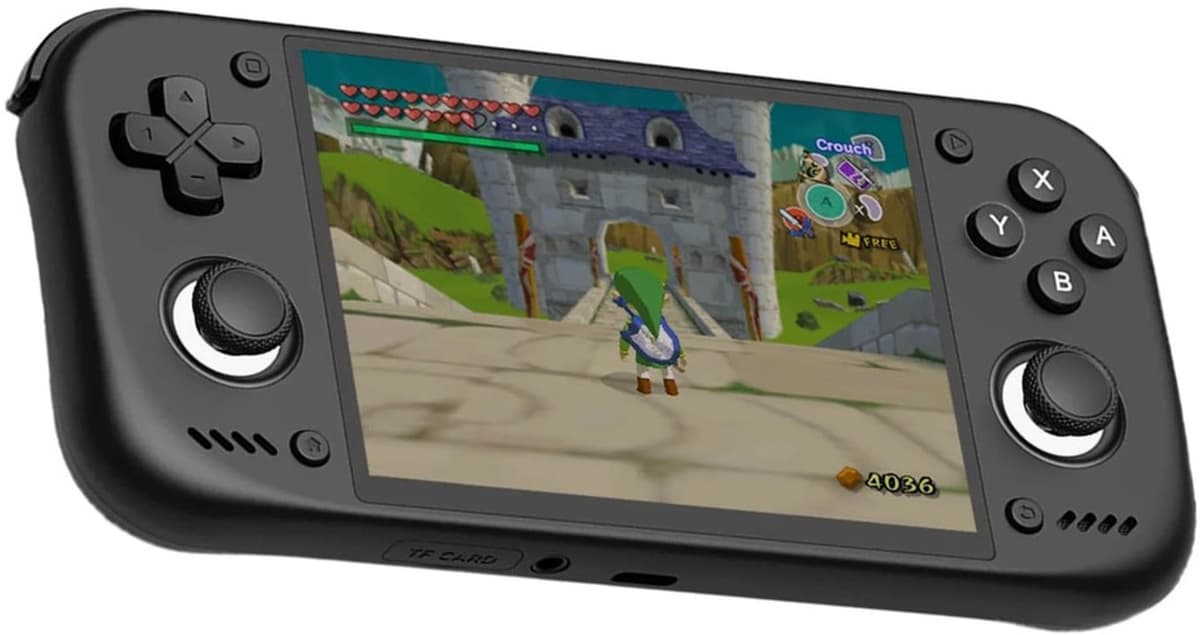 Handheld Gameconsole 12GB RAM - 4,5 Inch AMOLED 120Hz Scherm - 128GB Opslag - Zwart - Android 13 — afbeelding 1
