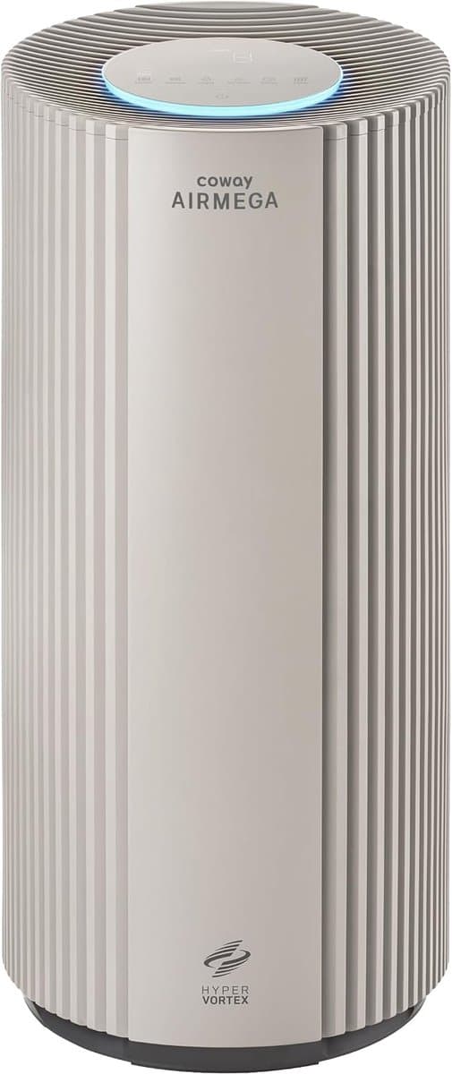 Coway Luchtreiniger AIRMEGA 450 – HEPA filter + koolstoffilter – voor grote ruimtes tot 191 m² - Tegen stof, pollen en allergenen - CADR 734 m³/u – energiebesparende modus – ECARF gecertificeerd - Air Purifier – Beige — afbeelding 1