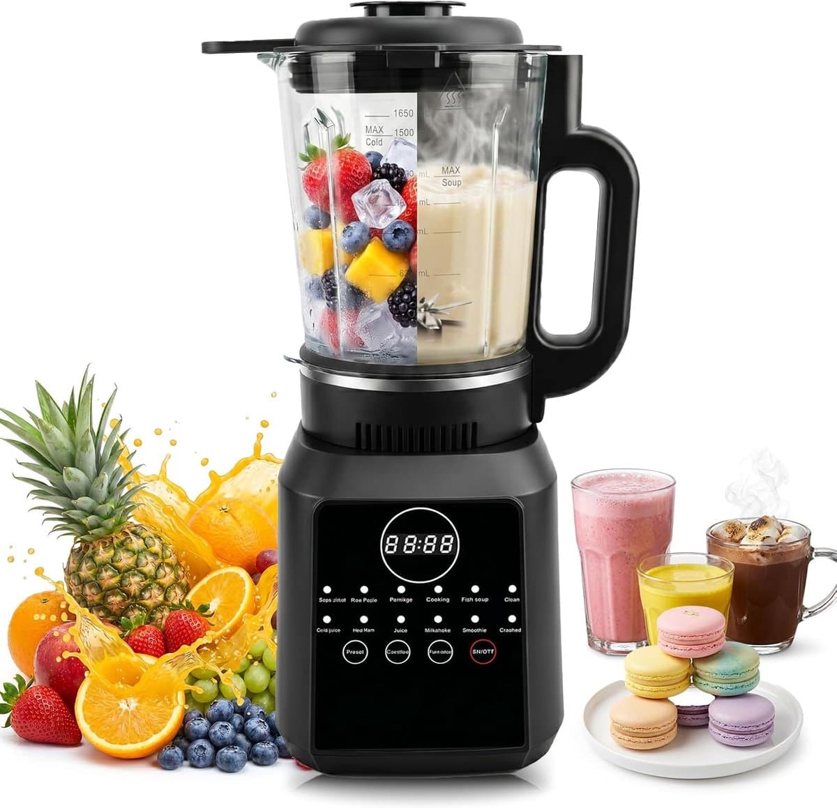 Staande mixer - Soepmaker aanrecht - Warme dranken maken - 12 automatische programma's - 1.7 liter kan - Wit — afbeelding 1