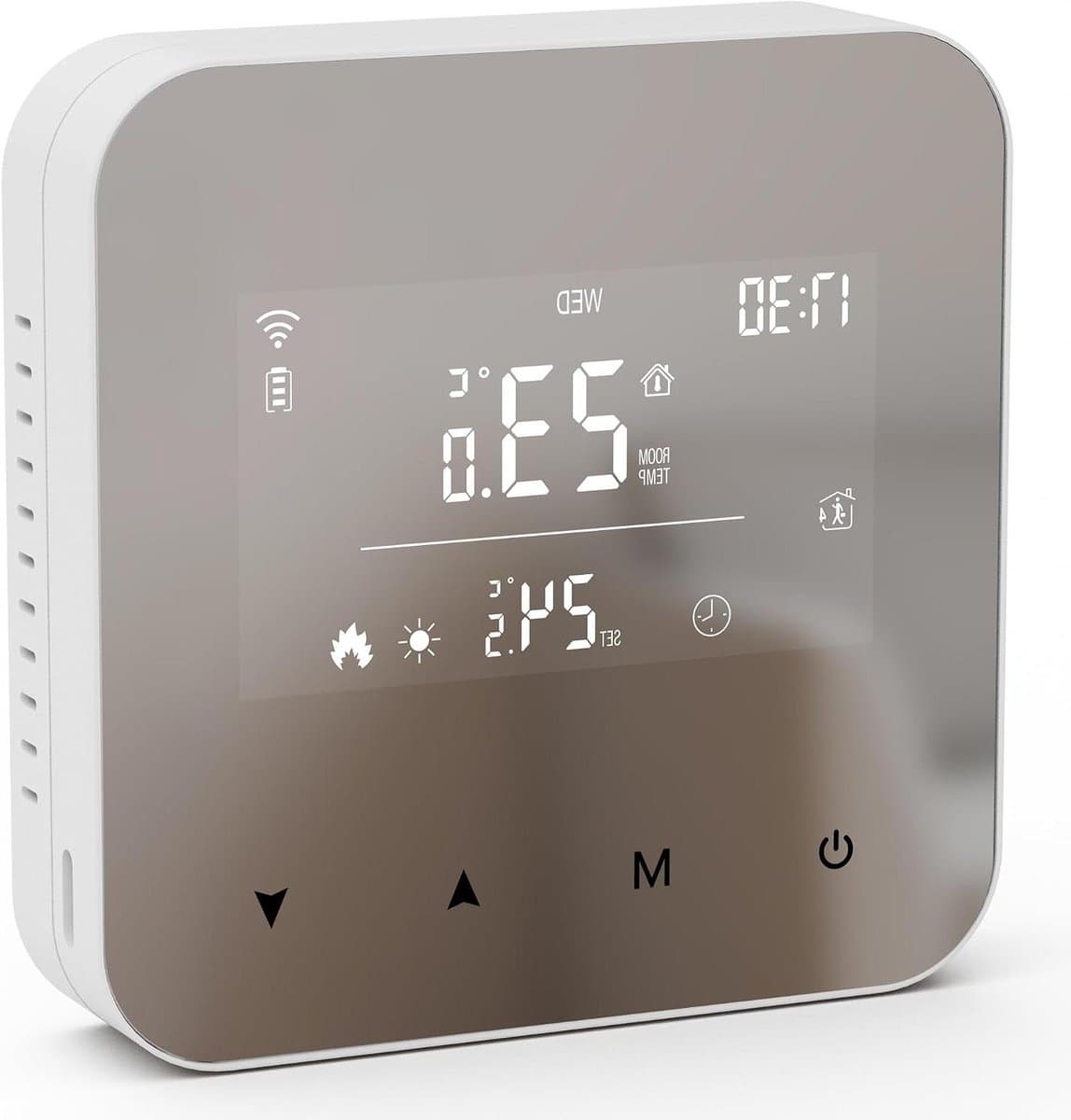 Slimme thermostaat - Digitale verwarmingscontroller - Energie besparen - 2-draads bekabeld - 86 x 86 x 20 CM - Grijs — afbeelding 1